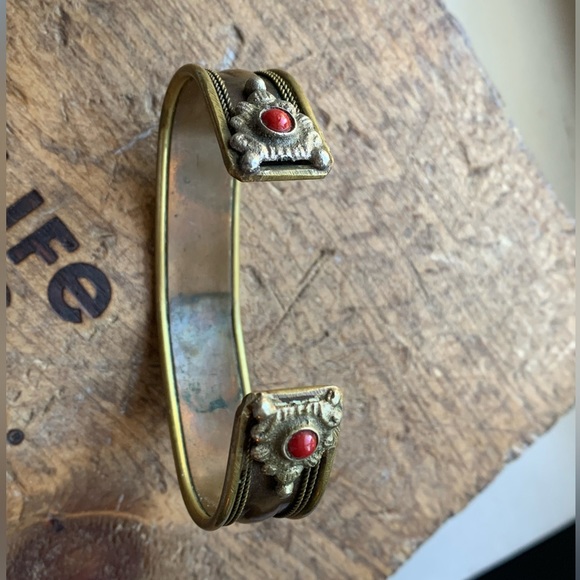 Om Namah Shivaya Mantra Cuff Bracelet Unisex Jewelry Buddha Red Natural Stones - Picture 7 of 12